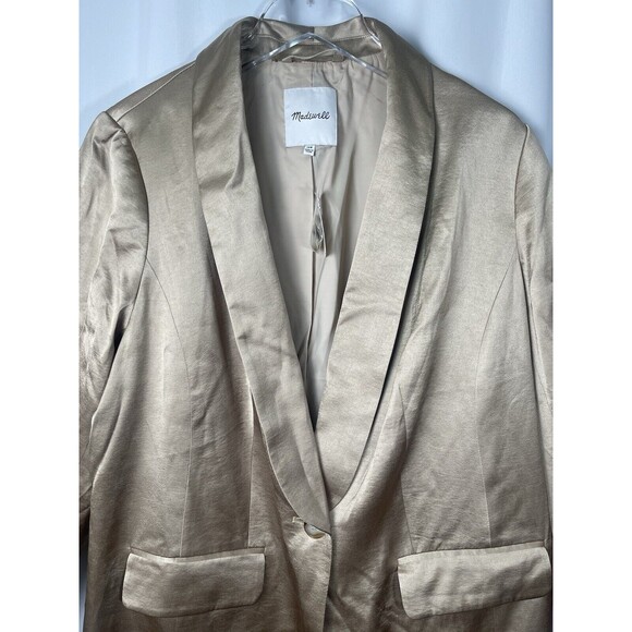 Madewell Satin Oversized Blazer In Matchstick Sz 16W New - Picture 6 of 10